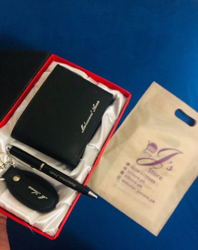 Name Engraved Wallet Keychain & Pen Gift-set