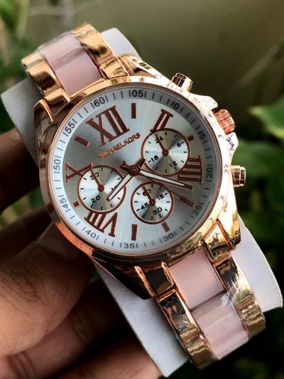 Oversized Slim Runway Rose Gold-Tone and Acetate Watch