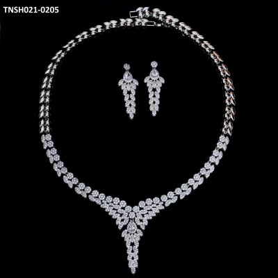 Zircon String Necklace Silver