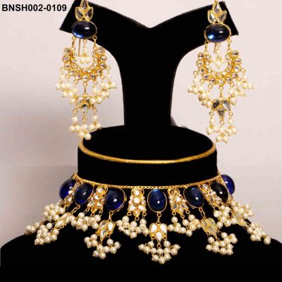 Jarao Kundan Set Blue
