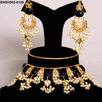 Black Kundan Choker Set