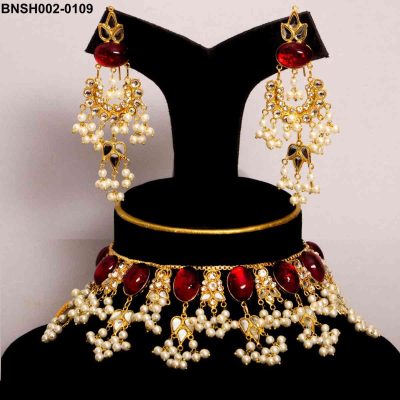 Red Kundan Choker Set
