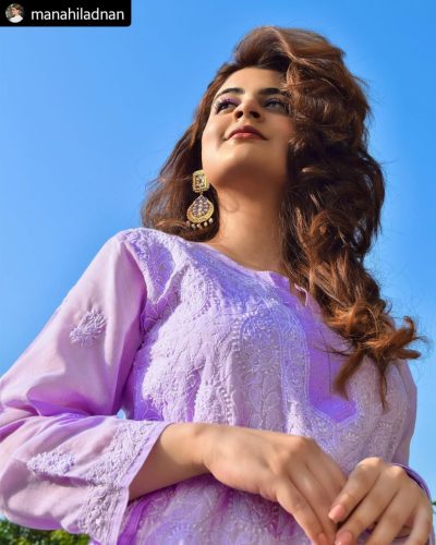 Lucknowi Chickankari Kurta Lilac