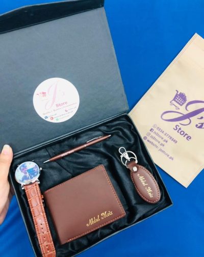 Customized Wallet, Keychain Pen with Customized Picture Watch Gift-set