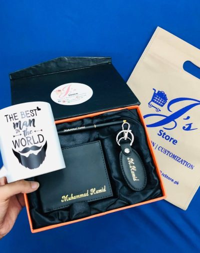 Giftset for Men of Wallet Keychain Pen Mug