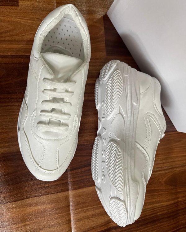 High Sole White Sneakers for Girls