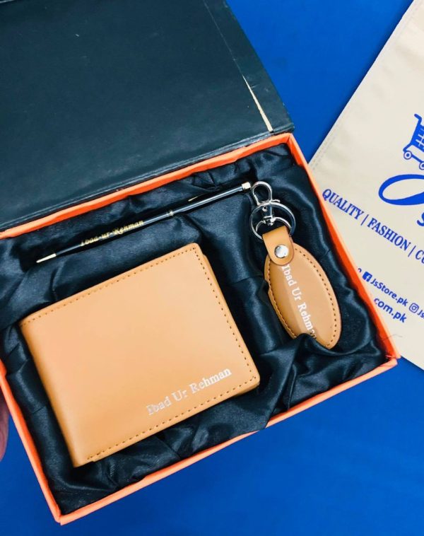 Name Engraved Wallet Keychain & Pen Gift-set