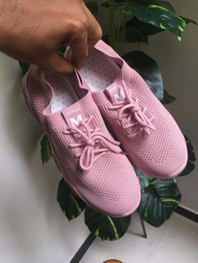 Trainer Shoes for Women in Nude Pink Color. Perfect activewear shoe.