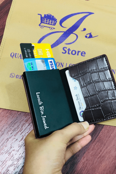 Our newly launched Leather Name Pop-up Cardholder is a custom leather card holder. It's a best personalized gift of leather for men.
