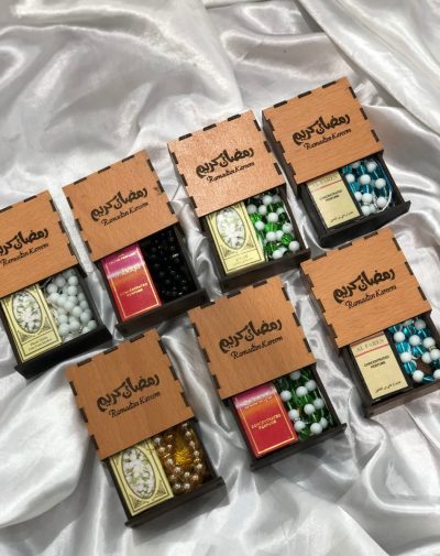 Ramadan Box: Assorted J's Store Ramadan Boxes with tasbeeh and itr, ideal for Ramadan Gifts.
