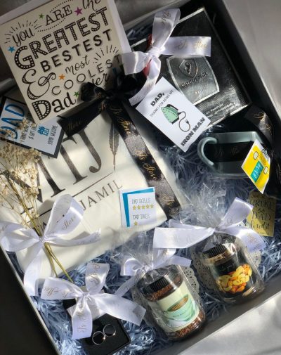Father's Day Gift Box - Premium Men's Unstitched Suit, Cufflinks, Perfume, Coffee, and More in a Beautifully Packed Box