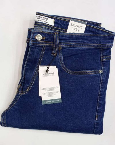Folded Blue Skin Fit Denim