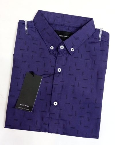 Small fish print on Blue shirt
