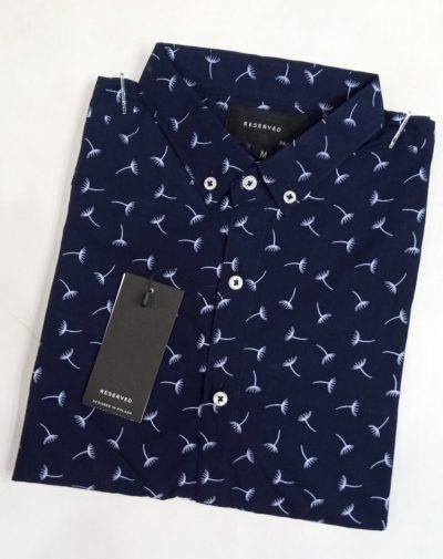 Baroque print on Navy blue shirt