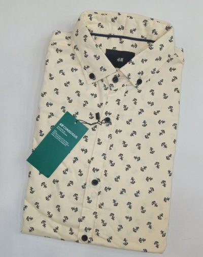 HM Anchor Map fawn casual button-down shirt