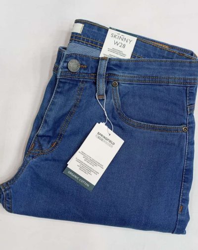 Folded Light Blue Skinny Denim