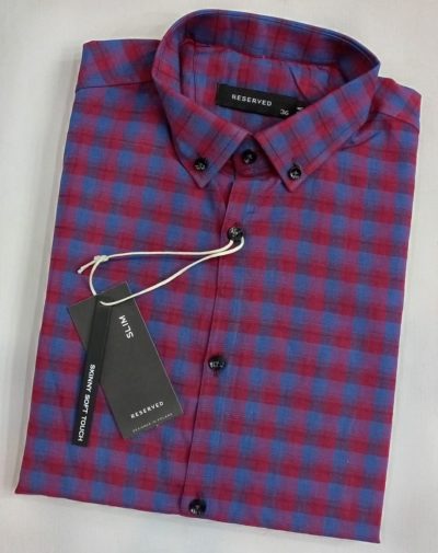 RD Slim Fit Two-tone button-down check shirt