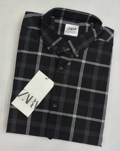 ZR Black & White Broad Line Shirt with the white color of broad check