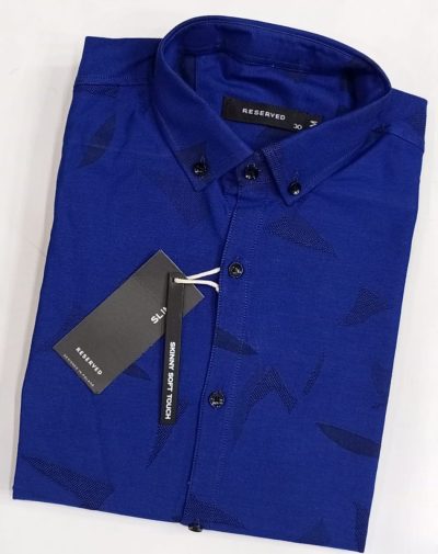 RD Skinny Soft Printed Touch Royal button down shirt
