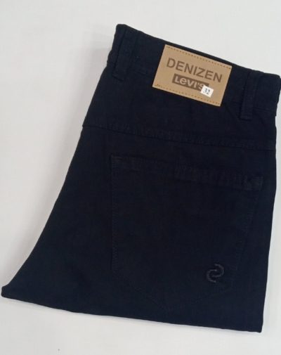 Folded Black Cotton Jeans