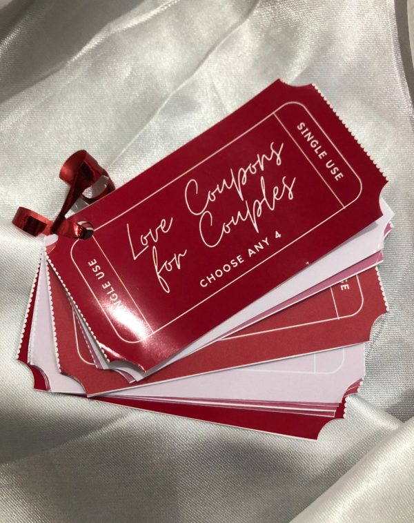 Mini Love Coupons for Couples in Red Color on a white background