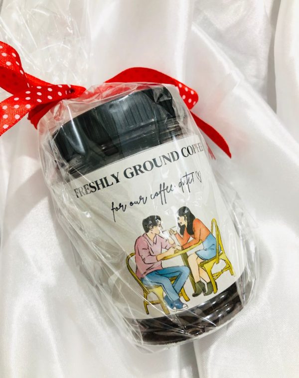 Premium Coffee Jar: Freshly Roasted Coffee Beans in Decorated Jar