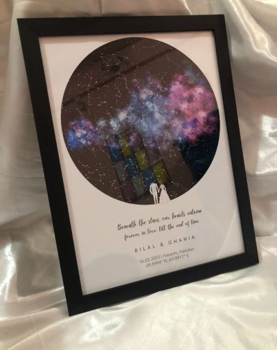 Anniversary Star Map Frame: Personalized Night Sky Map for Anniversary Gift