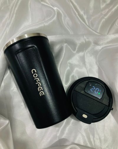 Temperature Indicating Coffee Mug For Him in Black on white background.