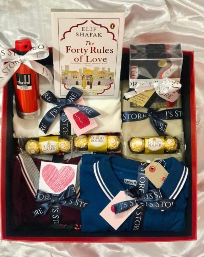 Luxury Delights Keepsake Box with premium gifts, elegantly presented in a gift box.