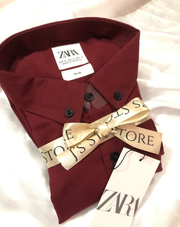 Maroon Plain and Casual Shirt - Stylish addition to the curated gift box.