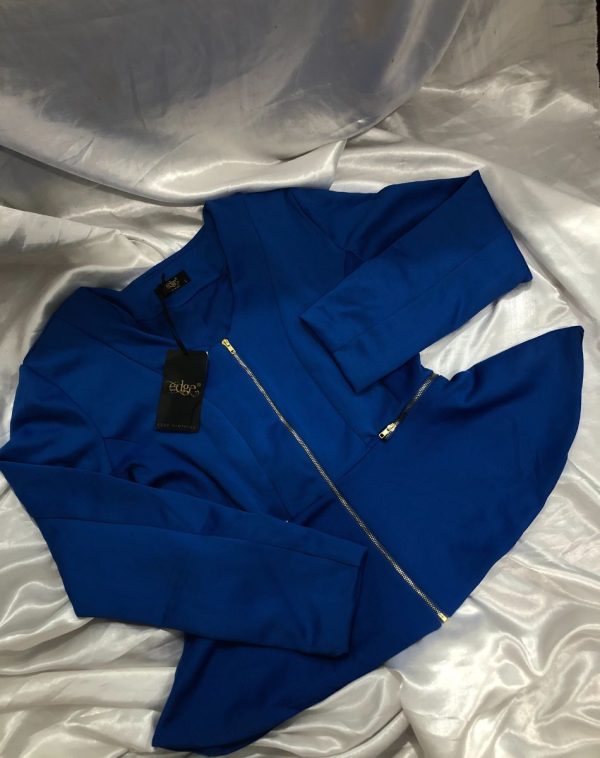 Electric blue peplum blazer, women's fashion, statement piece, bold blazer, workwear, party wear, J's Store.