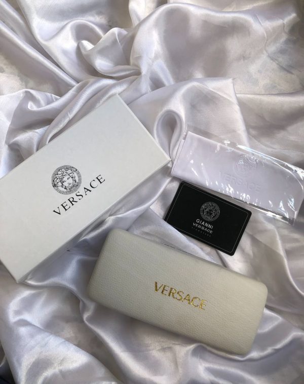 Unbox Italian elegance. Versace sunglasses with premium packaging: box, leather case, dust cover, & card.