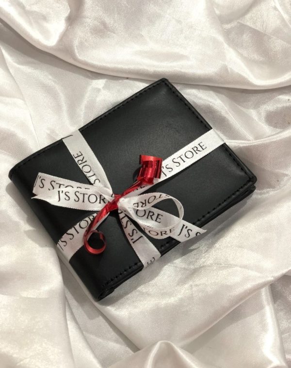 Black leather wallet, men's wallet, gift idea, J's Store.