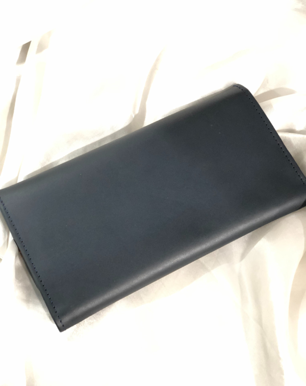 Black Red Classic Carry Leather Wallet from its rear side.
