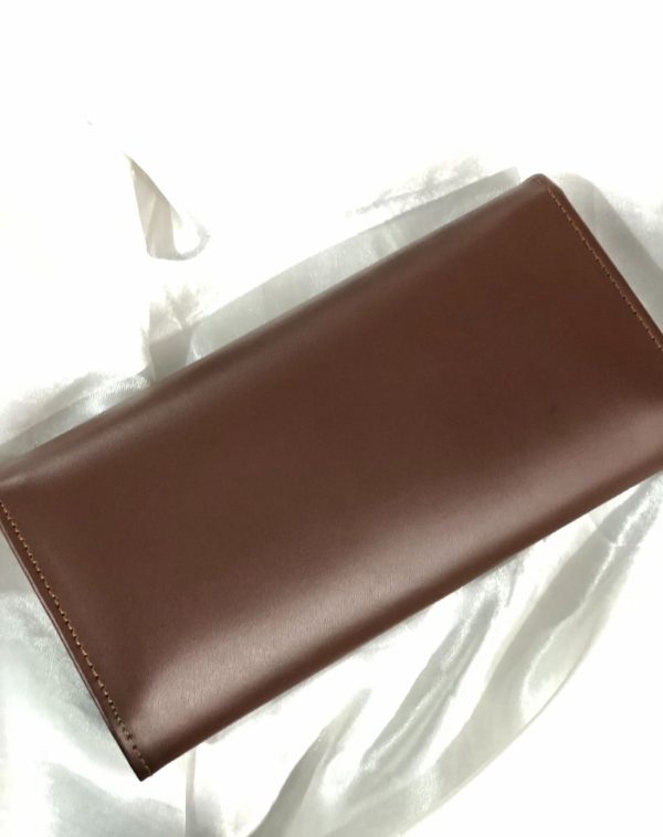 Dark Brown Timeless Leather Wallet from its rear side.