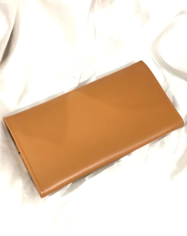 Camel Timeless Leather Wallet from its rear side.