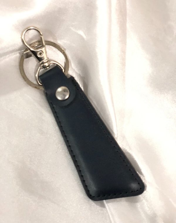 Blue Sleek Leather Keychain by J's Store featuring a stylish and durable build.