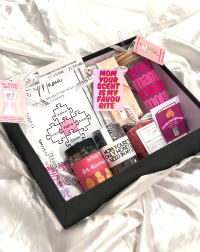 Personalized Pampering for Mom box with perfume, puzzle frame, dry fruits, honey, candle, keychain, tumbler, magnet – J’s Store.