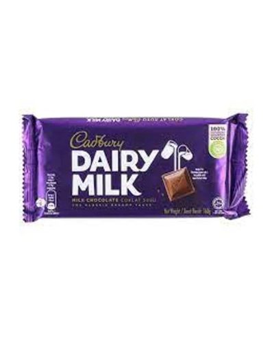 Cadbury Dairy Milk 165g chocolate bar in purple wrapper.